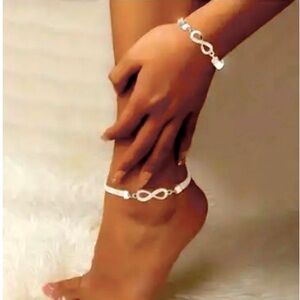 New - Gorgeous Silver Infinity - Matching Bracelet & Anklet
